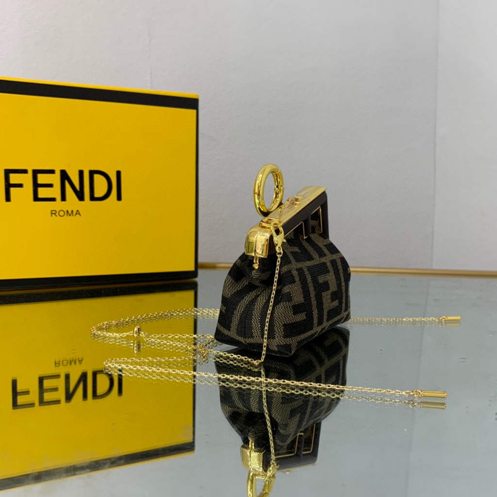 Fendi Nano First Charm Shoulder Bag 7AS051 FF Green