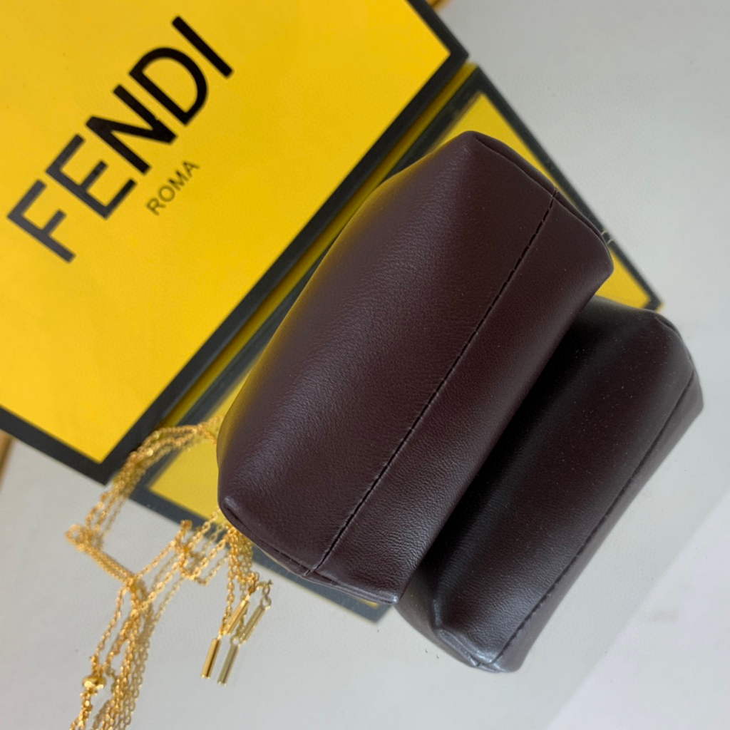 Fendi Nano First Charm Shoulder Bag 7AS051 Dark Brown