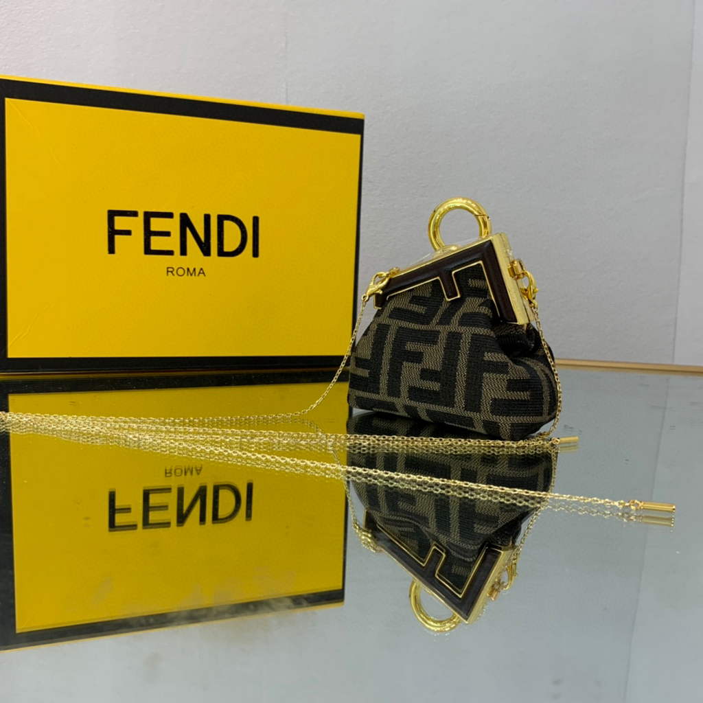 Fendi Nano First Charm Shoulder Bag 7AS051 FF Green