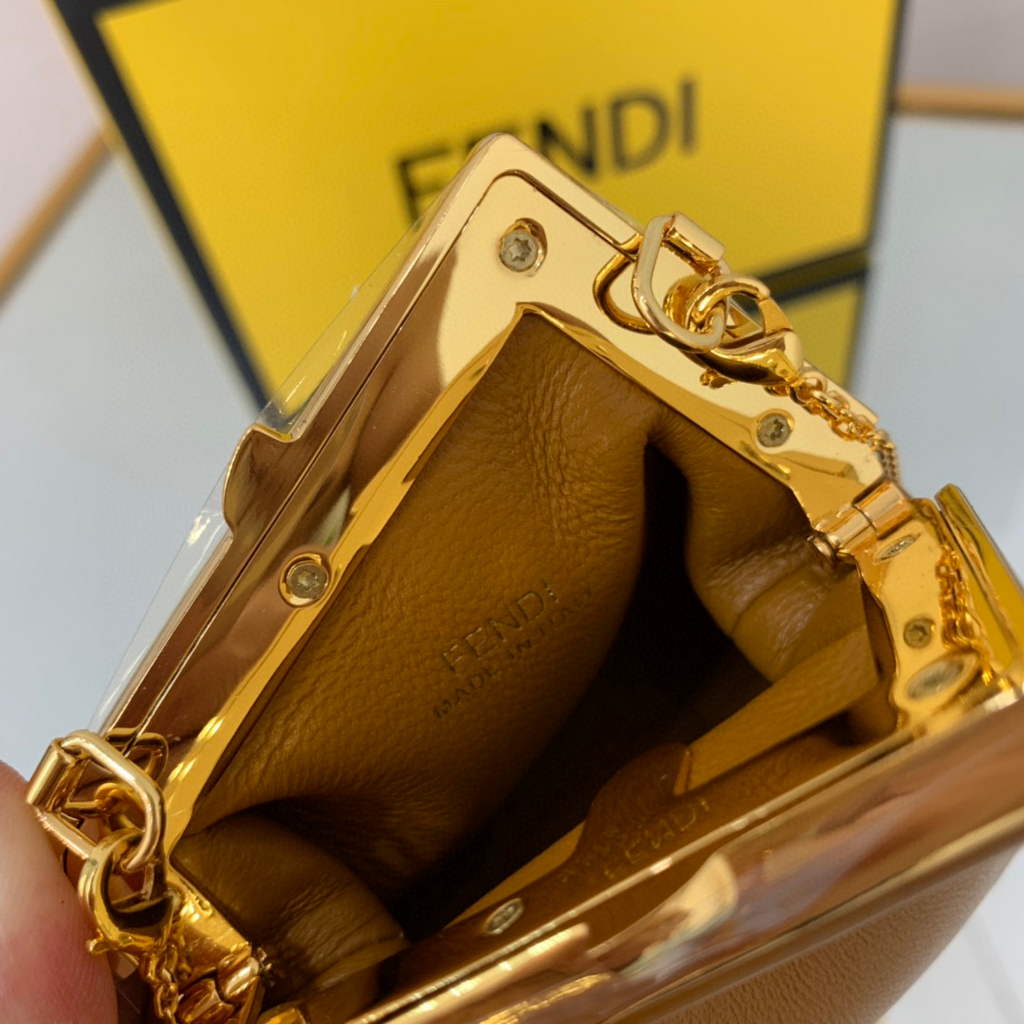 Fendi Nano First Charm Shoulder Bag 7AS051 Tan