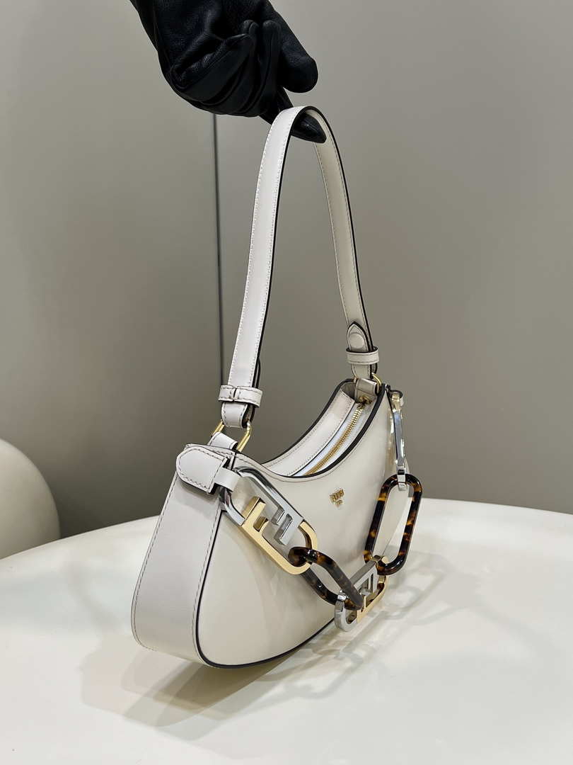 Fendi O¡¯Lock Swing Camellia leather pouch 8BS068AHM0F1DMY 8573 White