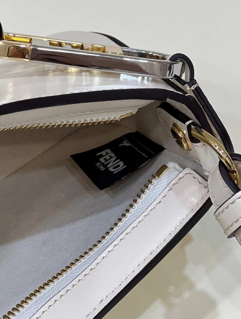 Fendi O¡¯Lock Swing Camellia leather pouch 8BS068AHM0F1DMY 8573 White