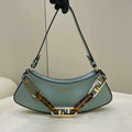 Fendi O'Lock Swing Camellia leather pouch 8BS068 Green - Default Title - View 1