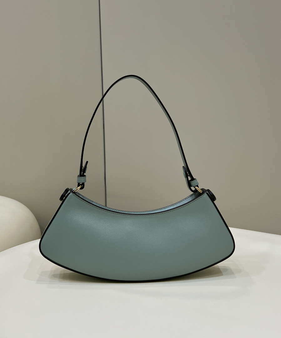 Fendi O'Lock Swing Camellia leather pouch 8BS068 Green