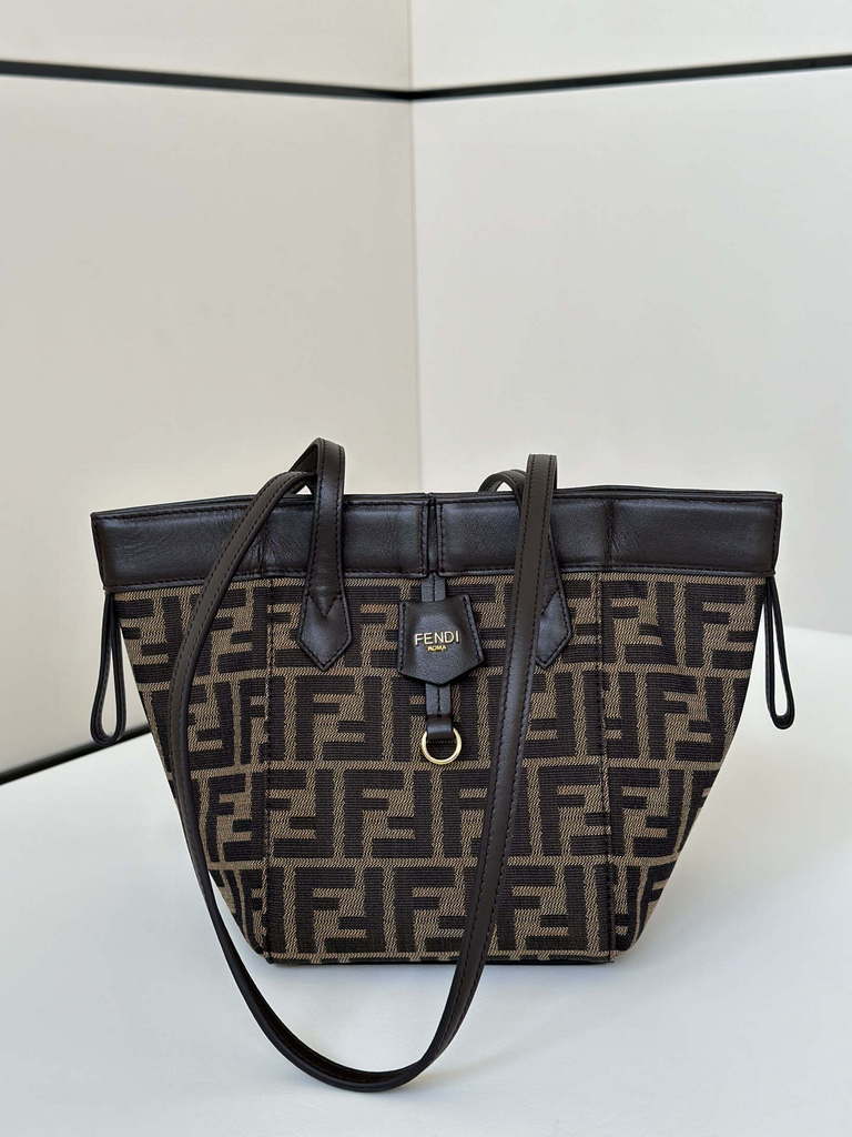 Fendi Origami 8BS083 Brown FF jacquard fabric mini bag that can be 8626S