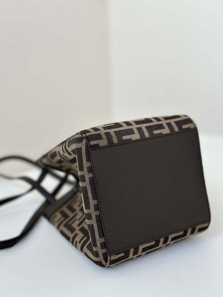 Fendi Origami 8BS083 Brown FF jacquard fabric mini bag that can be 8626S