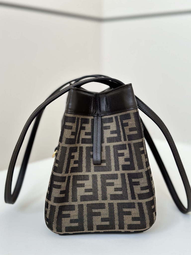 Fendi Origami 8BS083 Brown FF jacquard fabric mini bag that can be 8626S