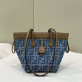 Fendi Origami 8BS083 Mini Transformable Denim Blue FF chenille mini-bag 8626S - Default Title - View 1