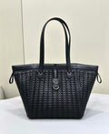 Fendi Origami Medium 8BH414 Black interlaced leather bag that can be transformed 8626
