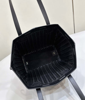 Fendi Origami Medium 8BH414 Black interlaced leather bag that can be transformed 8626 - Default Title - View 9
