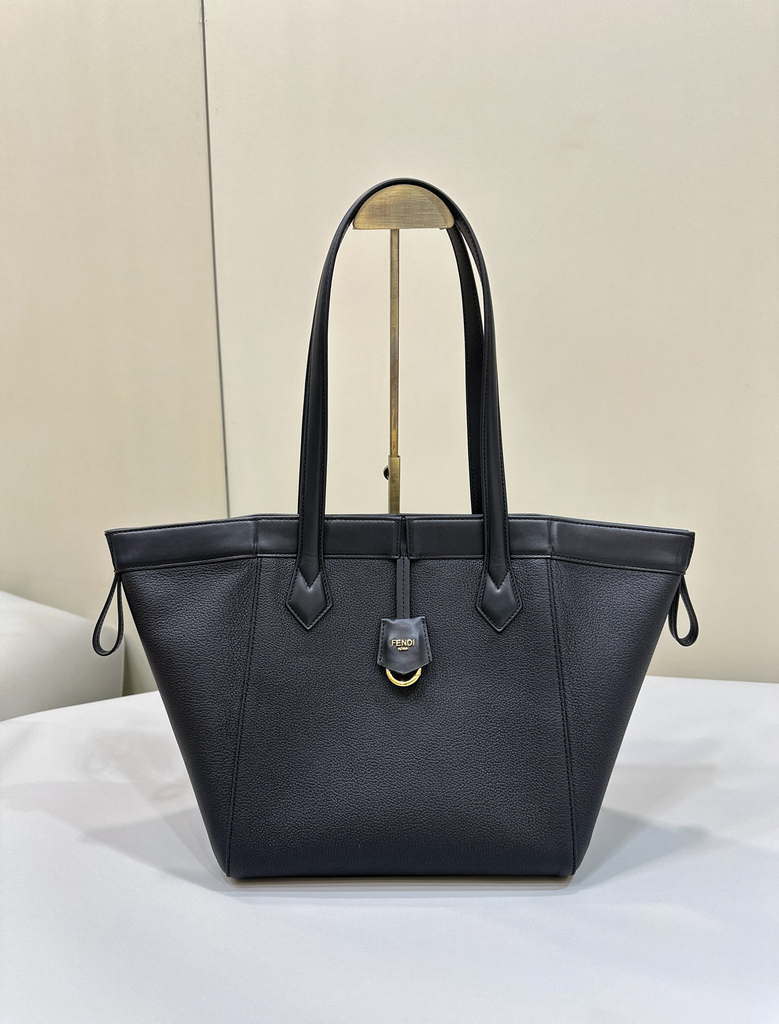 Fendi Origami Medium 8BH414 Black leather bag that can be transformed 8626A