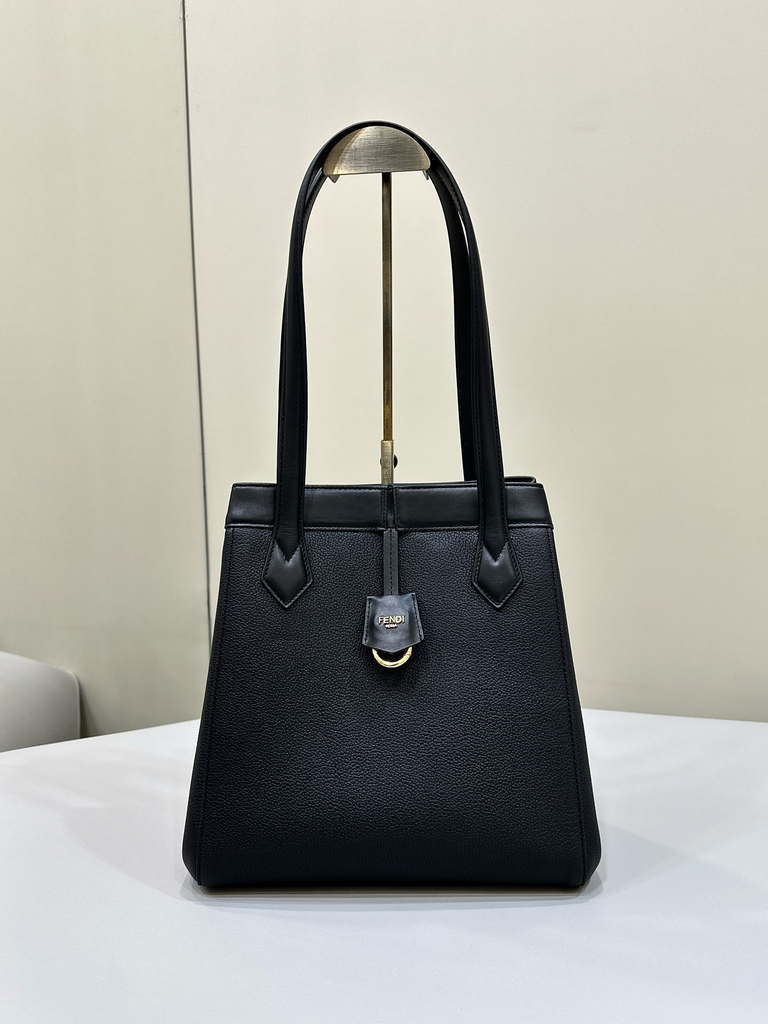 Fendi Origami Medium 8BH414 Black leather bag that can be transformed 8626A
