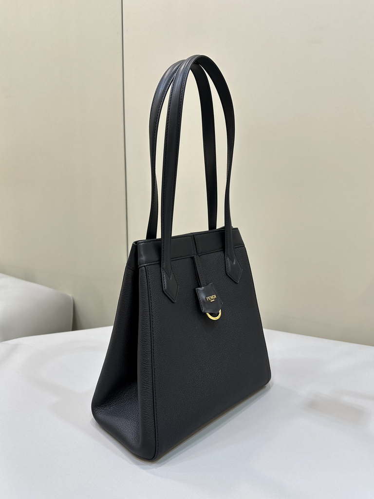 Fendi Origami Medium 8BH414 Black leather bag that can be transformed 8626A