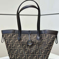 Fendi Origami Medium 8BH414 Brown FF jacquard fabric bag 8626A - Default Title - View 1