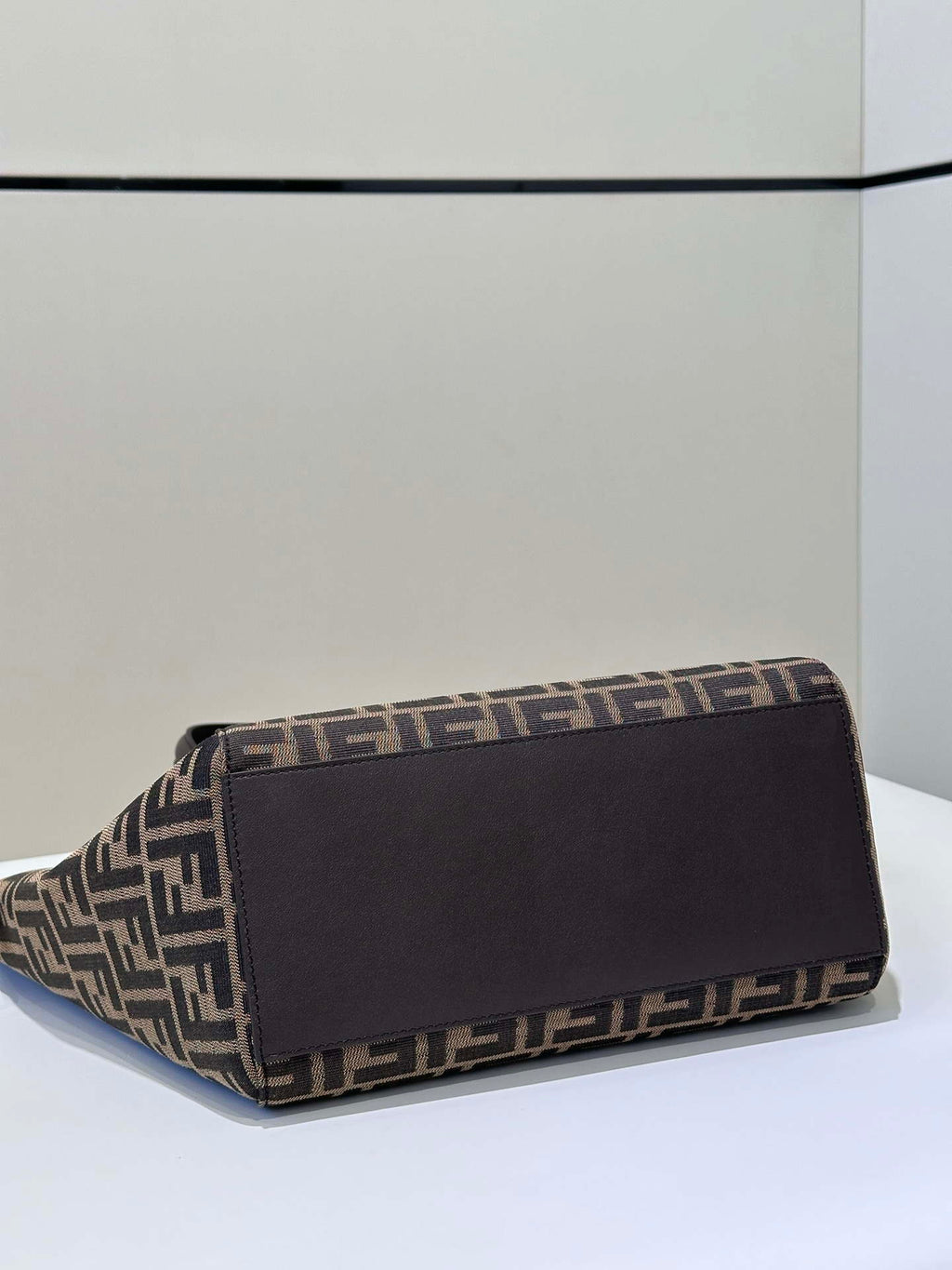 Fendi Origami Medium 8BH414 Brown FF jacquard fabric bag 8626A