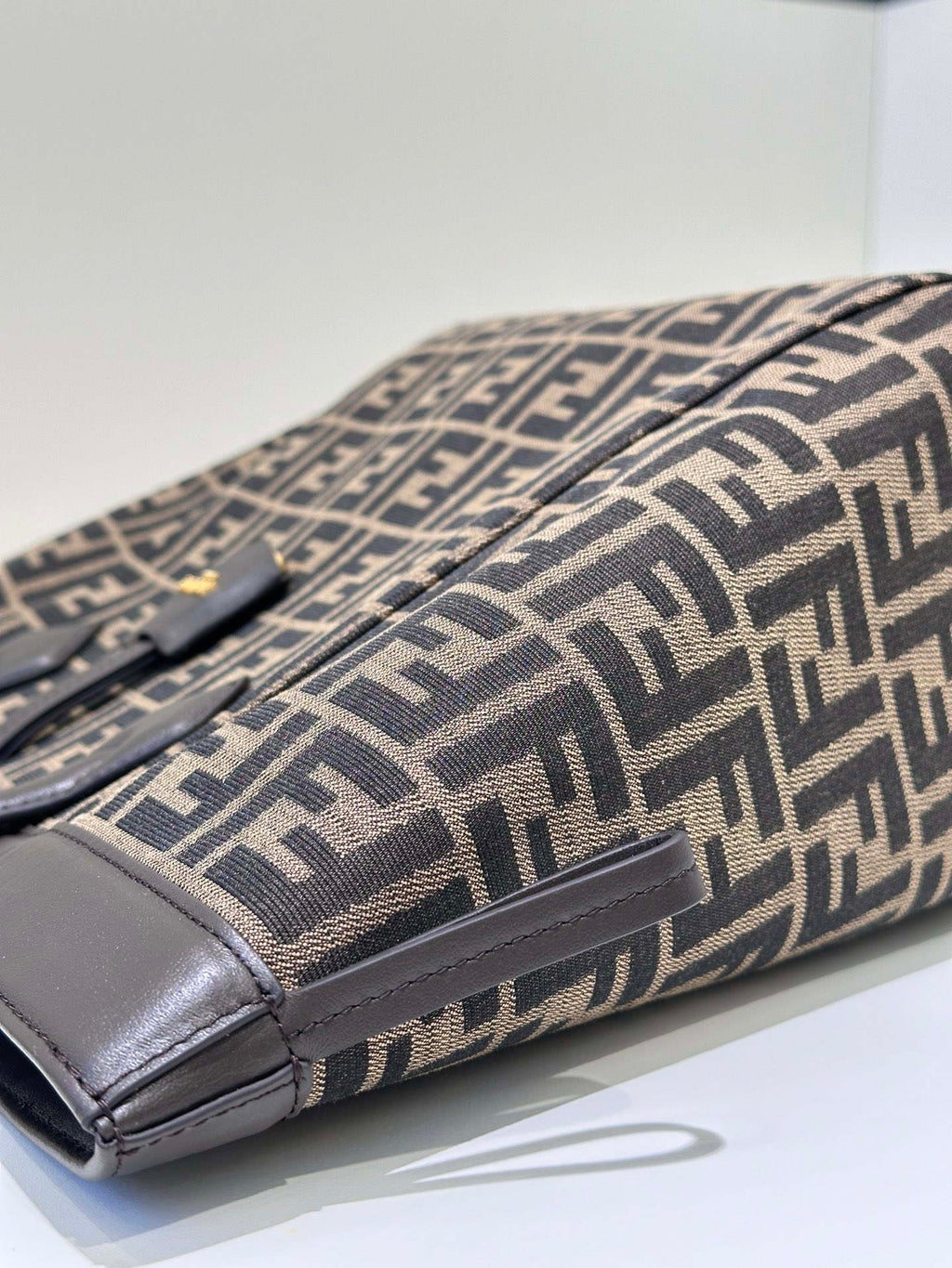 Fendi Origami Medium 8BH414 Brown FF jacquard fabric bag 8626A