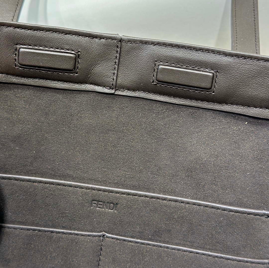 Fendi Origami Medium 8BH414 Brown FF jacquard fabric bag 8626A