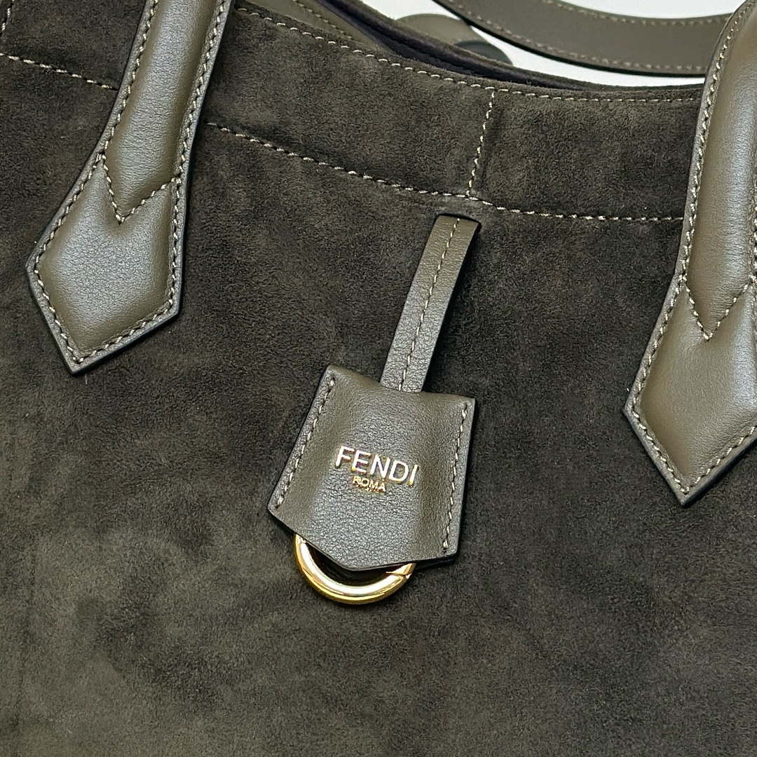 Fendi Origami Medium 8BH414 Dark Green leather bag that can be transformed 8626A