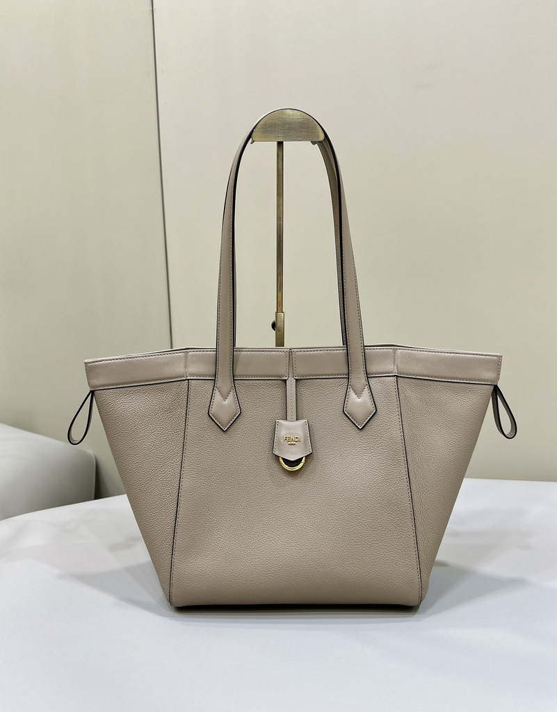 Fendi Origami Medium 8BH414 Dove Gray leather bag that can be transformed 8626A