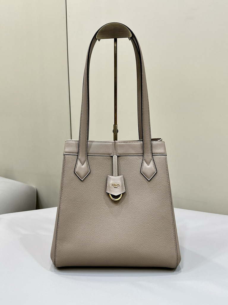 Fendi Origami Medium 8BH414 Dove Gray leather bag that can be transformed 8626A