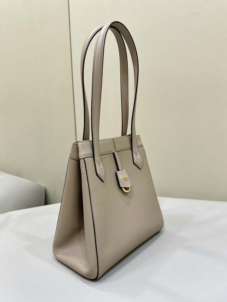 Fendi Origami Medium 8BH414 Dove Gray leather bag that can be transformed 8626A