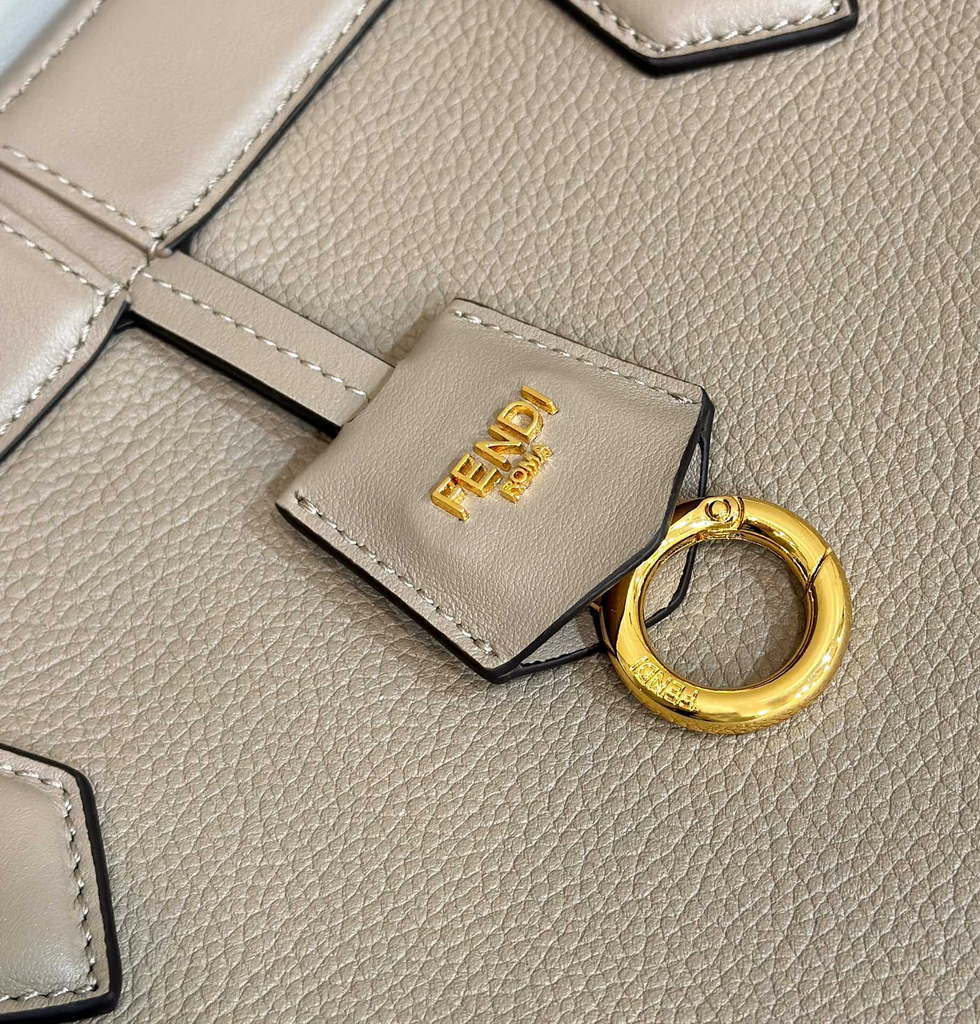 Fendi Origami Medium 8BH414 Dove Gray leather bag that can be transformed 8626A