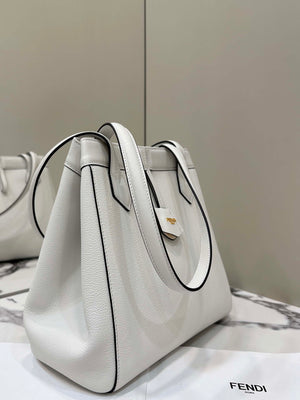 Fendi Origami Medium 8BH414 White leather bag that can be transformed 8626 - Default Title - View 2