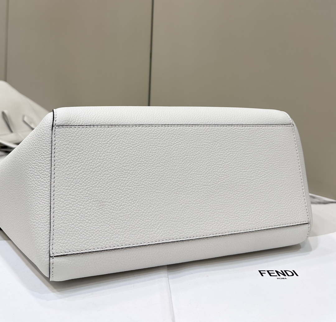 Fendi Origami Medium 8BH414 White leather bag that can be transformed 8626