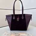 Fendi Origami Medium 8BH414 Dark purple suede and leather bag 8626A - Default Title - View 1