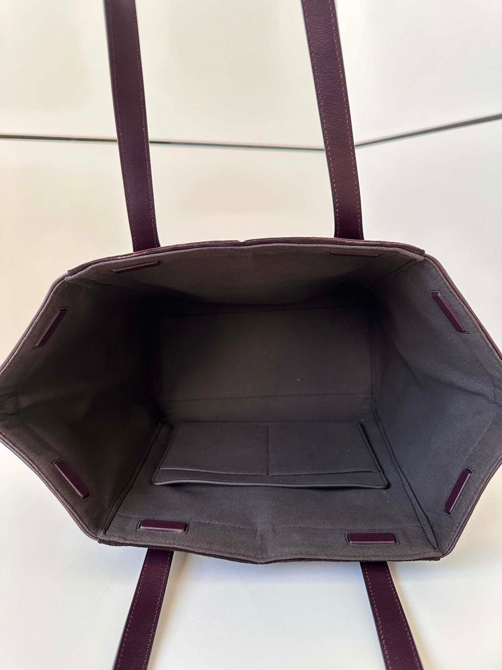 Fendi Origami Medium 8BH414 Dark purple suede and leather bag 8626A