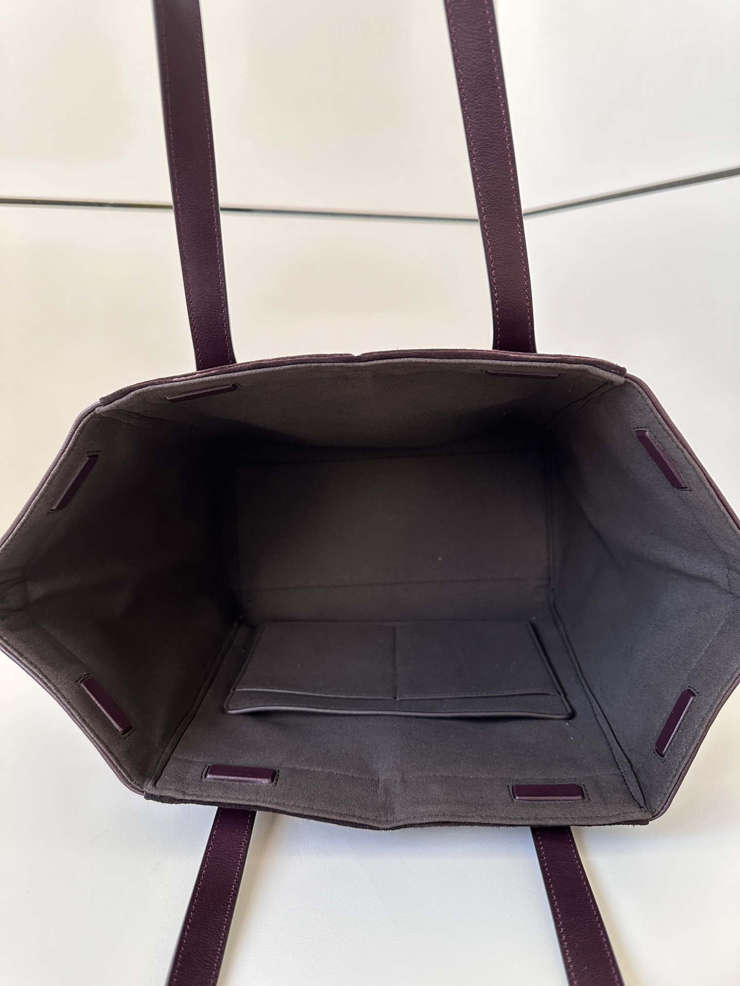 Fendi Origami Medium 8BH414 Dark purple suede and leather bag 8626A