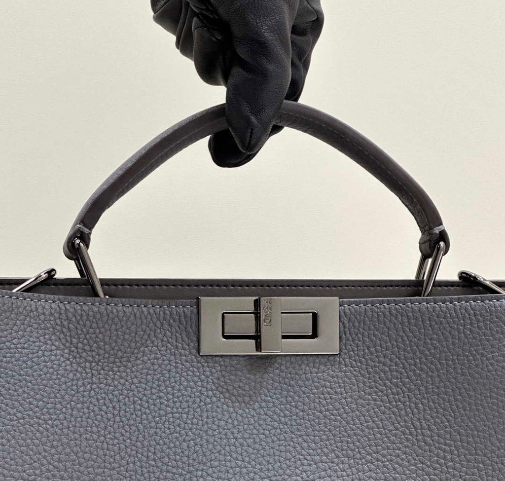 Fendi Peekaboo ISeeU Medium Dark Blue leather bag 7VA529