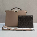 Fendi Peekaboo ISeeU Medium Dove Gray leather bag 7VA529 - Default Title - View 1