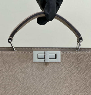 Fendi Peekaboo ISeeU Medium Dove Gray leather bag 7VA529 - Default Title - View 8