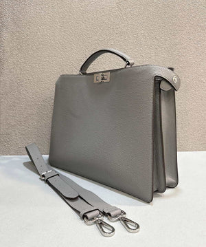 Fendi Peekaboo ISeeU Medium Gray leather bag 7VA529 - Default Title - View 3