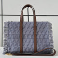 Fendi Summer Tote Blue denim-effect FF jacquard bag 8BH435