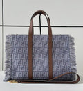 Fendi Summer Tote Blue denim-effect FF jacquard bag 8BH435