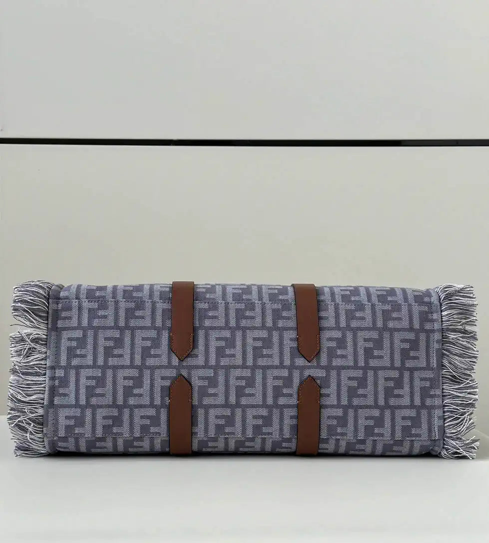 Fendi Summer Tote Blue denim-effect FF jacquard bag 8BH435