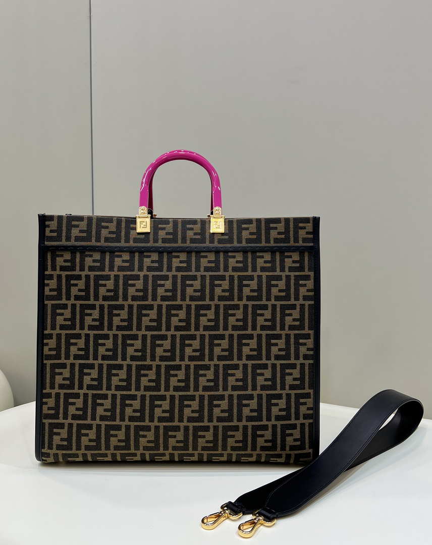 Fendi Sunshine Medium Tote Shoulder Bag 8BH386 Fendi X Versace Logo Green - Default Title - View 2