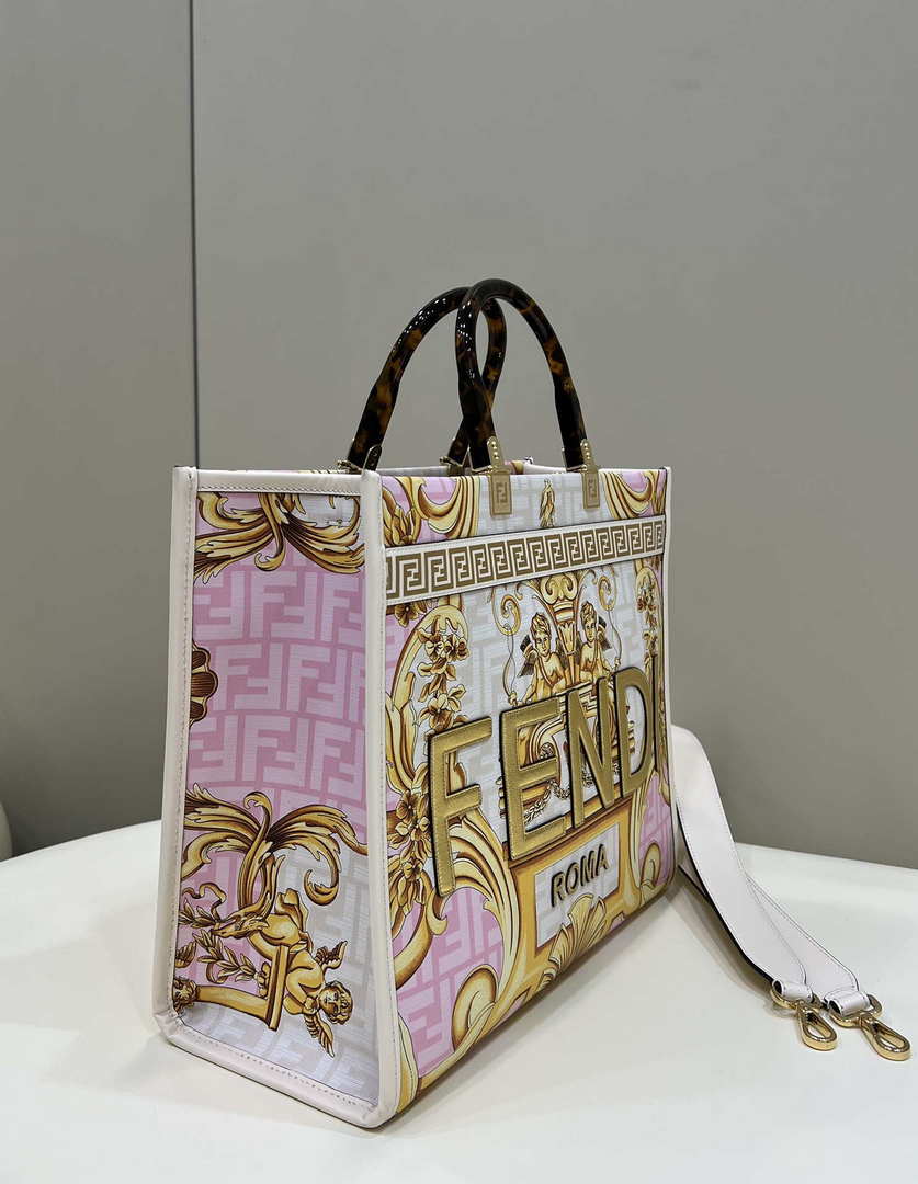 Fendi Sunshine Medium Tote Shoulder Bag 8BH386 Versace FF Logo - Default Title - View 5
