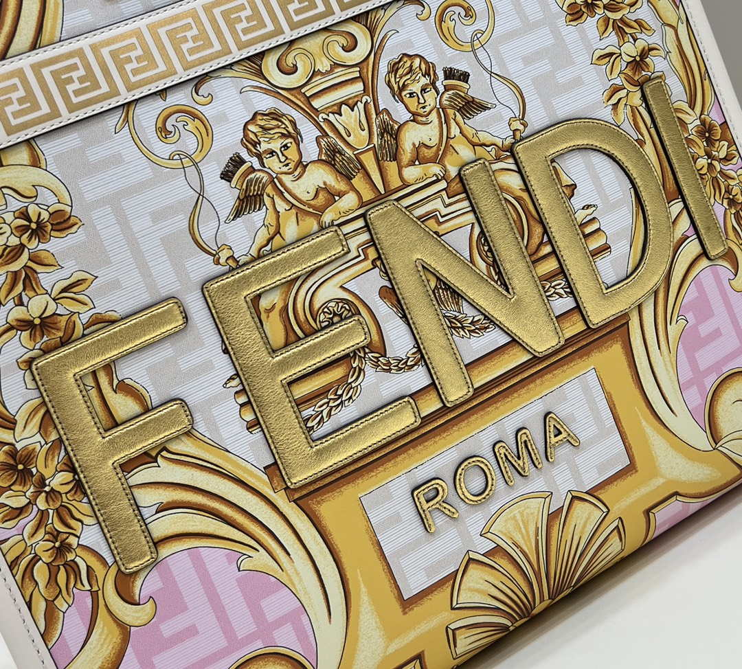 Fendi Sunshine Medium Tote Shoulder Bag 8BH386 Versace FF Logo - Default Title - View 9