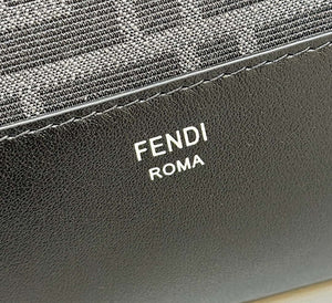 FENDI Thin Zipper Messenger Bag 7VA390 Black FF jacquard fabric bag 8631 - Default Title - View 5