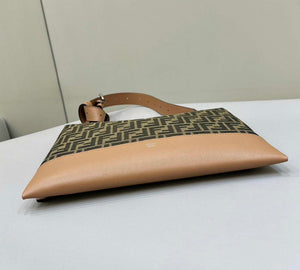 FENDI Thin Zipper Messenger Bag 7VA390 Brown FF jacquard fabric bag 8631 - Default Title - View 4