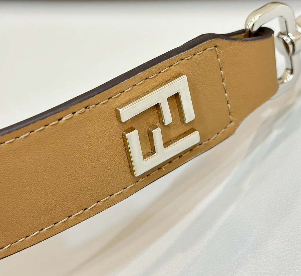 FENDI Thin Zipper Messenger Bag 7VA390 Brown FF jacquard fabric bag 8631