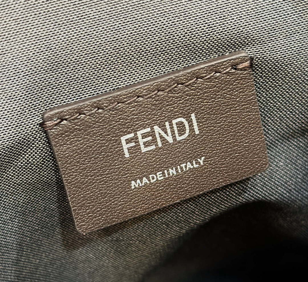 FENDI Thin Zipper Messenger Bag 7VA390 Brown FF jacquard fabric bag 8631