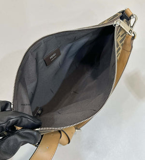 FENDI Thin Zipper Messenger Bag 7VA390 Brown FF jacquard fabric bag 8631 - Default Title - View 9