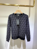 Fendi Women's Dress Designer Fendi FF motif fitted Sweatshirt  FZD753A5 Black and Grey