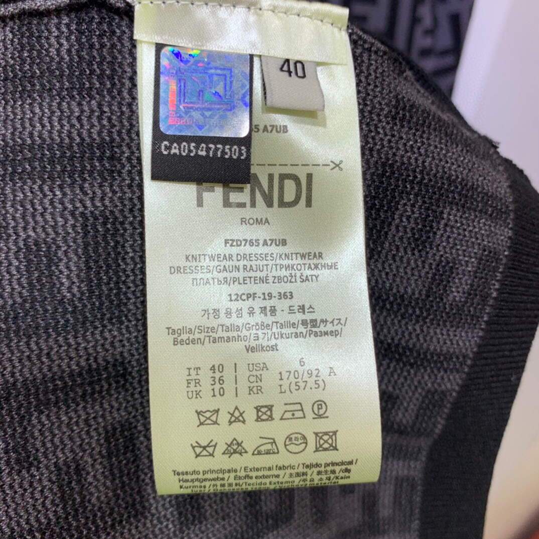 Fendi Women's Dress Designer Fendi FF motif fitted Sweatshirt  FZD753A5 Black and Grey