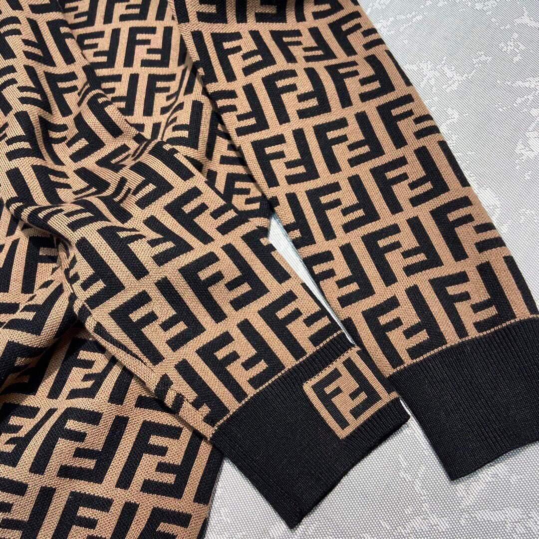Fendi Women¡¯s FD9627A8 Brown Micro Mesh Dress - Voguebags