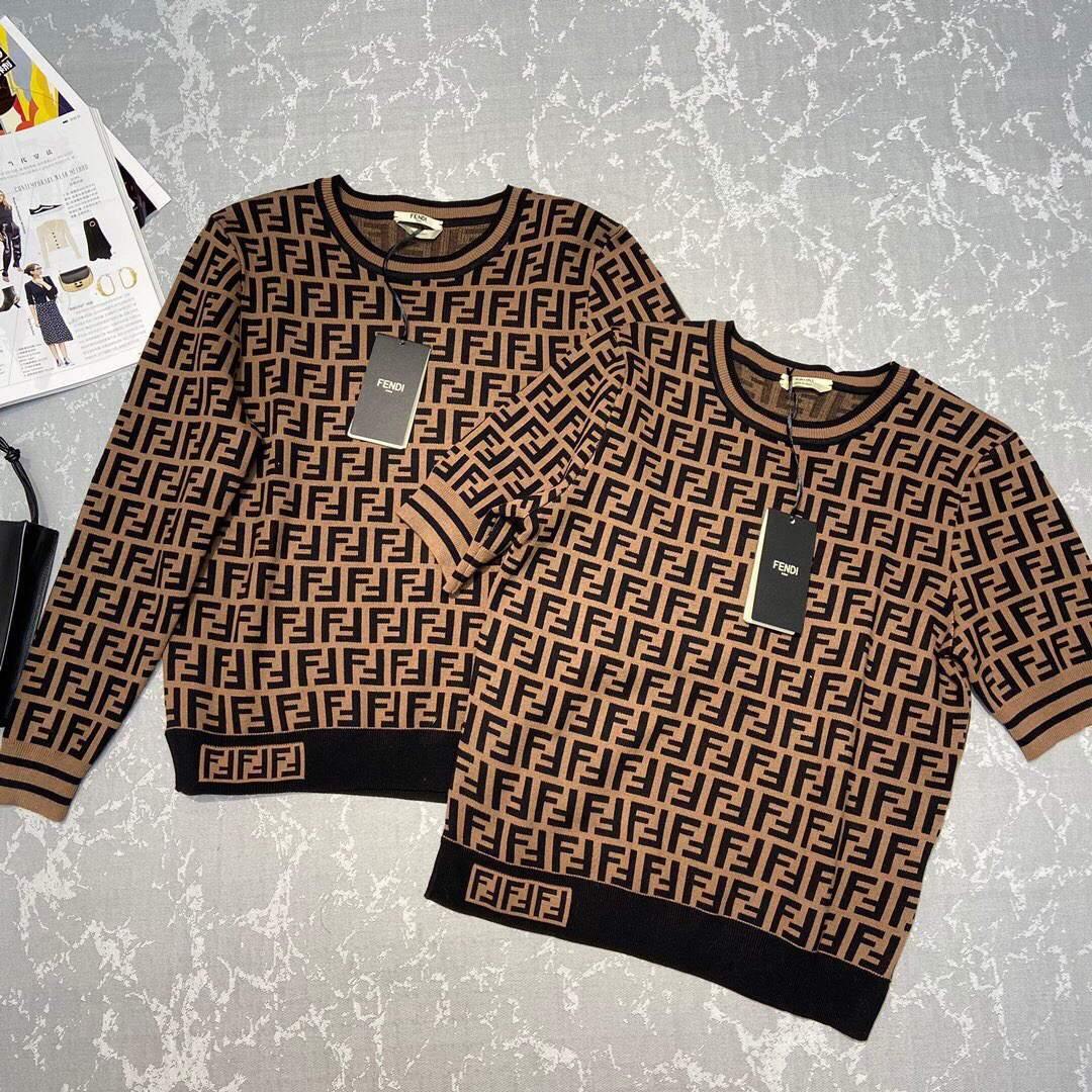 Fendi Women¡¯s FD9627A8 Brown Micro Mesh Dress - Voguebags